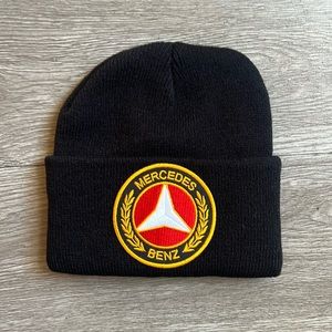 Black Mercedes beanie hat iron on patch